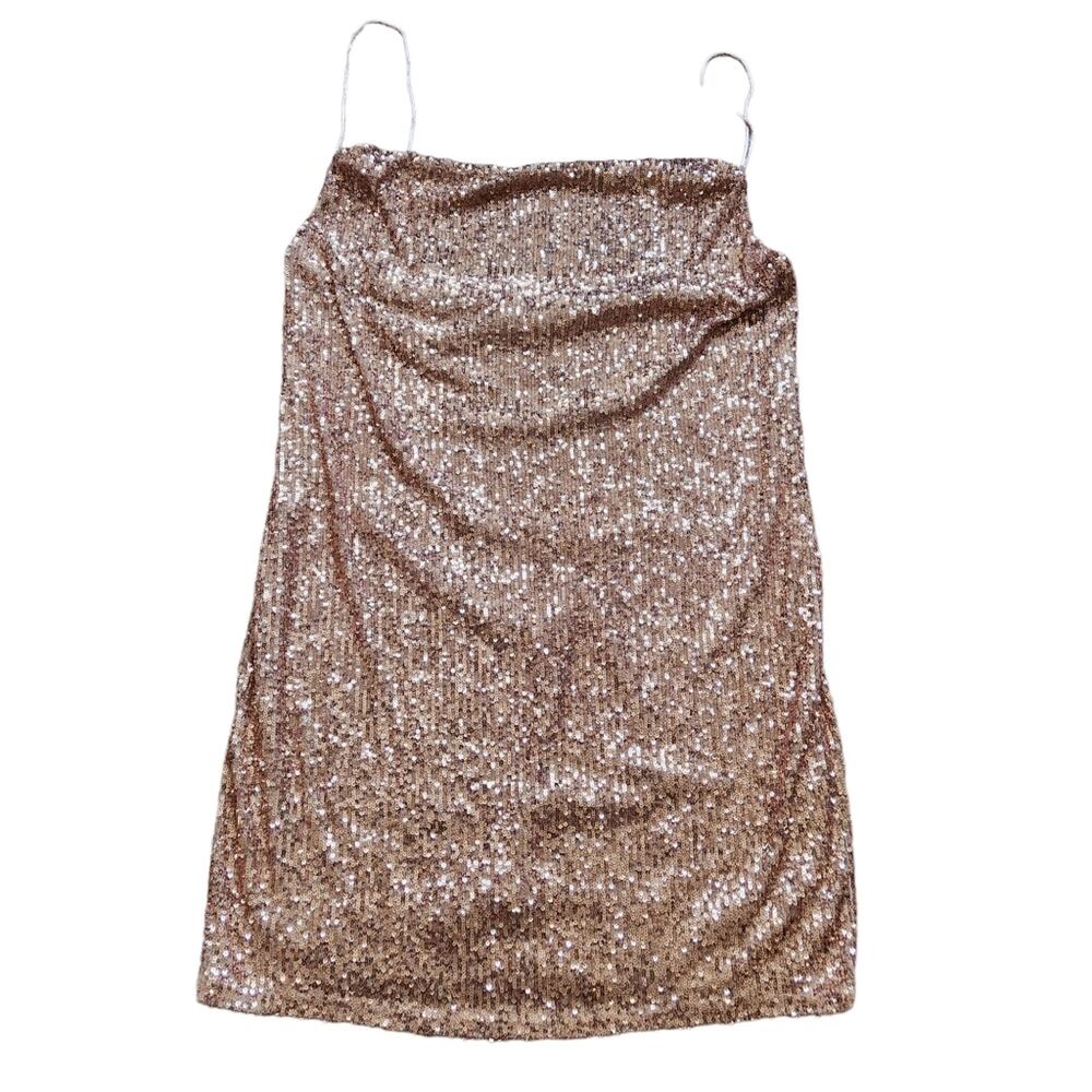 Topshop gold sequin bodycon dress size 12 - Picture 2 of 5